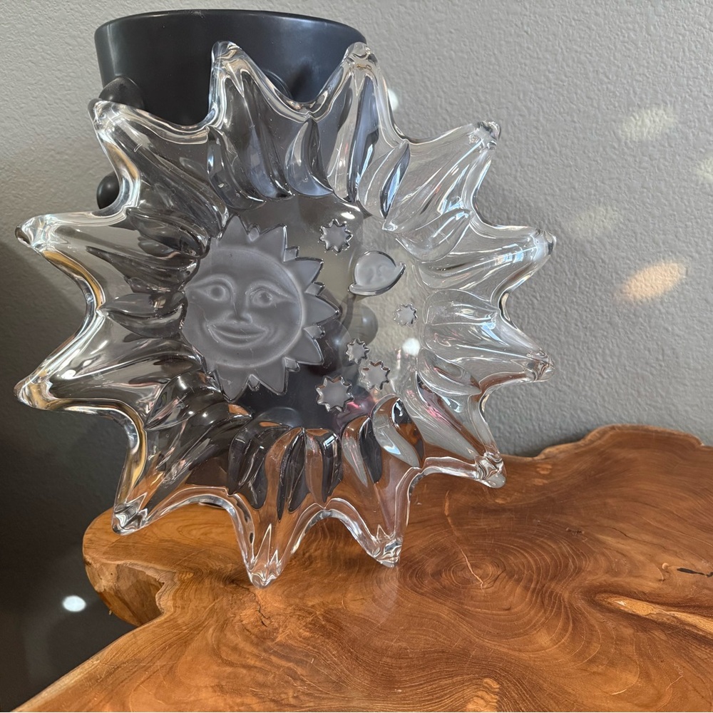 Crystal Glass Sunburst Decorative Plate